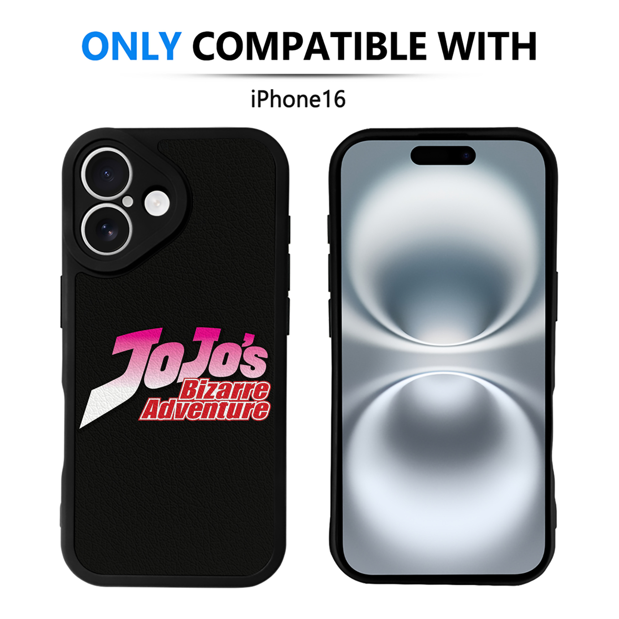（画像用） ジョジョの奇妙な冒険 JoJo's Bizarre Adventure 【iPhone 16シリーズ対応】シリコンスマホケース（レザー調） 材質：シリコン